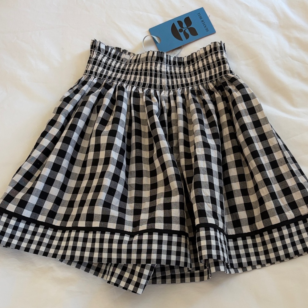 NWT Hunter Bell Jemma Shorts in Black and White Gingham